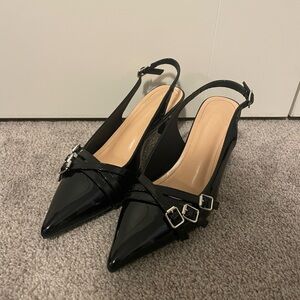 Elegant Black Slingback Heels